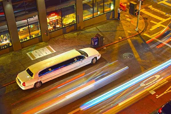 Limo Service Romeoville at night